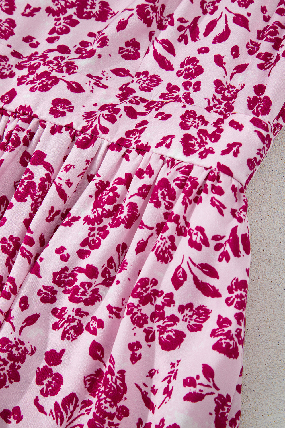Pink Floral Cutout Back Empire Waist Sleeveless Long Dress Maxi Dresses JT's Designer Fashion