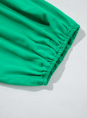 Bright Green Ruched Front Puff Sleeve Plus Size Long Dress Plus Size Maxi Dresses JT's Designer Fashion