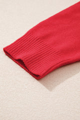 Fiery Red Tinsel merry Pattern Drop Shoulder Plus Size Sweater Plus Size Sweaters & Cardigans JT's Designer Fashion