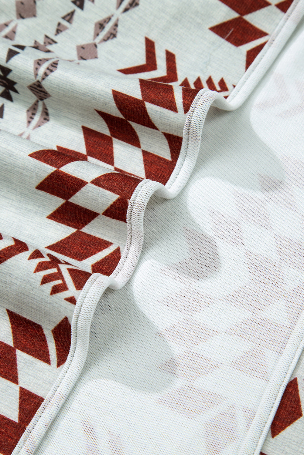 Brown Western Aztec Printed Open Front Long Cardigan Cardigans JT's Designer Fashion