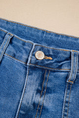 Sky Blue Cropped High Rise Wide Leg Jeans Jeans JT's Designer Fashion