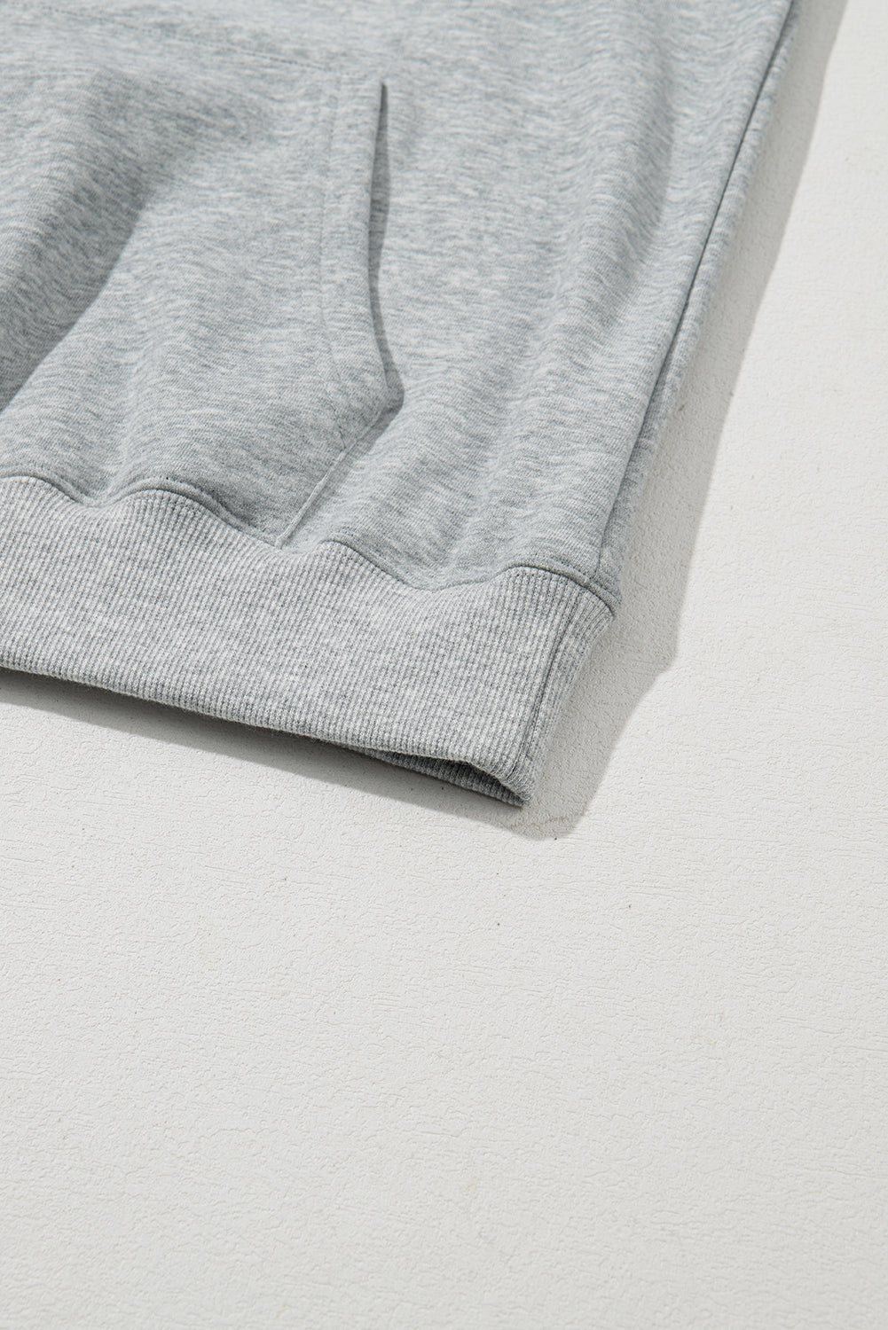 Light Grey Solid Color Fleece Lined Drawstring Hoodie with Pocket Sweatshirts & Hoodies JT's Designer Fashion