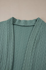 Canton Textured Knit Side Pockets Open Front Cardigan Cardigans JT's Designer Fashion