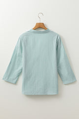 Green Stripe V Neck Roll Up Sleeve Pocket Patched Classic Shirt Blouses & Shirts JT's Designer Fashion