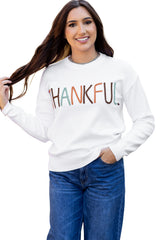 White Thankful Ivory Embroidered Sweater Sweaters JT's Designer Fashion