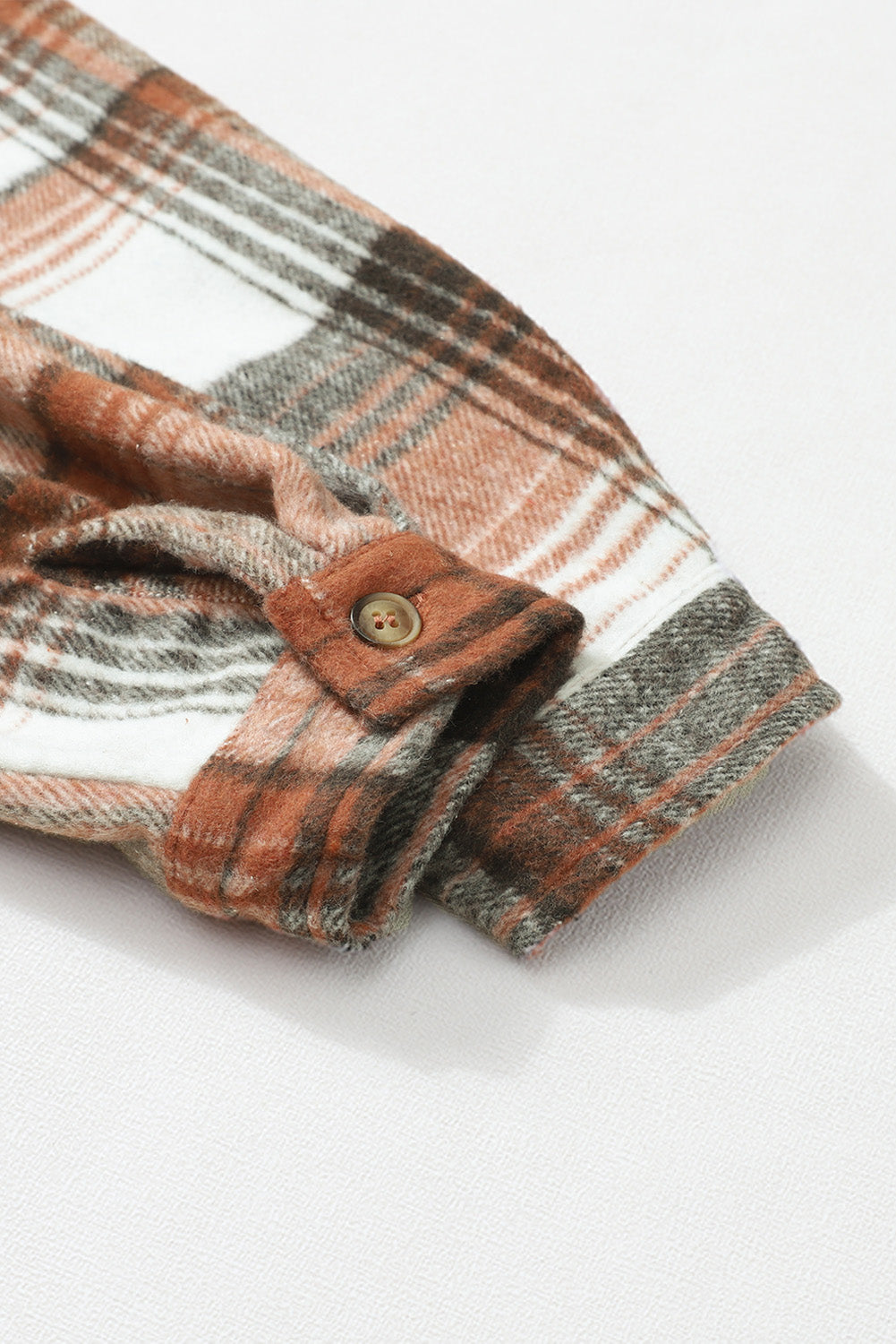 Brown Plaid Flap Pockets Shacket Plaid Shackets JT's Designer Fashion