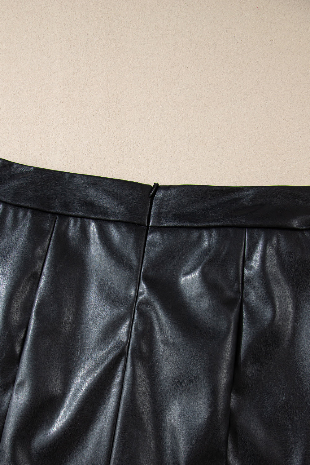 Black PU Leather Side Slits Slim Fit High Waist Mini Skirt Skirts & Petticoat JT's Designer Fashion