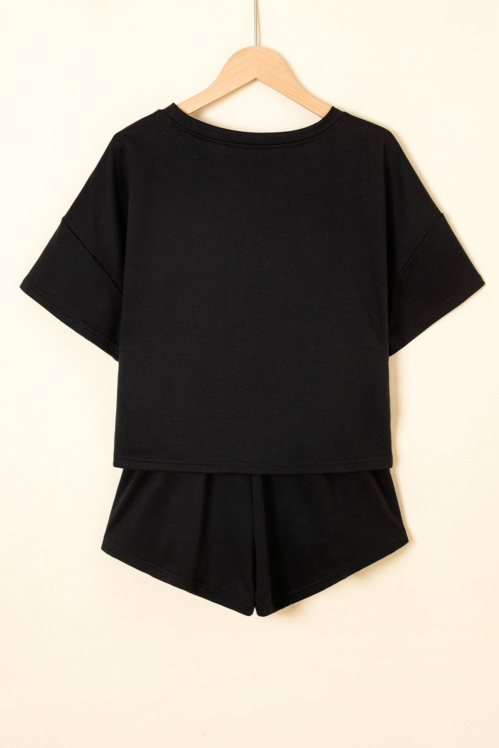 Black 2pcs Cropped Tee and Ruffle High Waist Skort Set Short Sets JT's Designer Fashion
