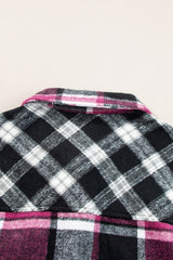 Black Plaid Colorblock Loose Shacket Plaid Shackets JT's Designer Fashion