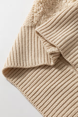 Parchment Checkered Sherpa Crew Neck Loose Sweater Sweaters JT's Designer Fashion