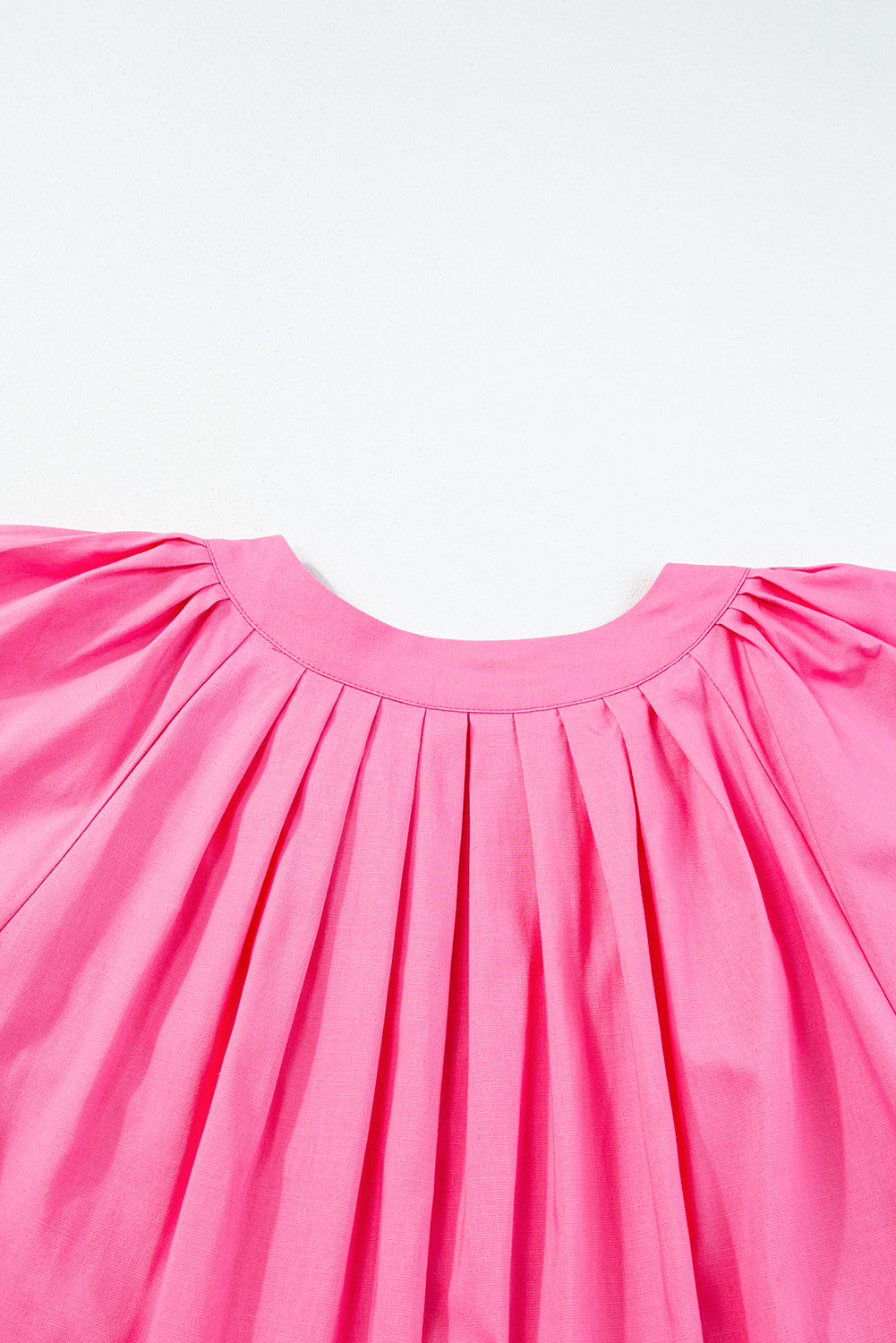 Bonbon Split V Neck Short Flutter Sleeve Pleated Shift Dress Mini Dresses JT's Designer Fashion