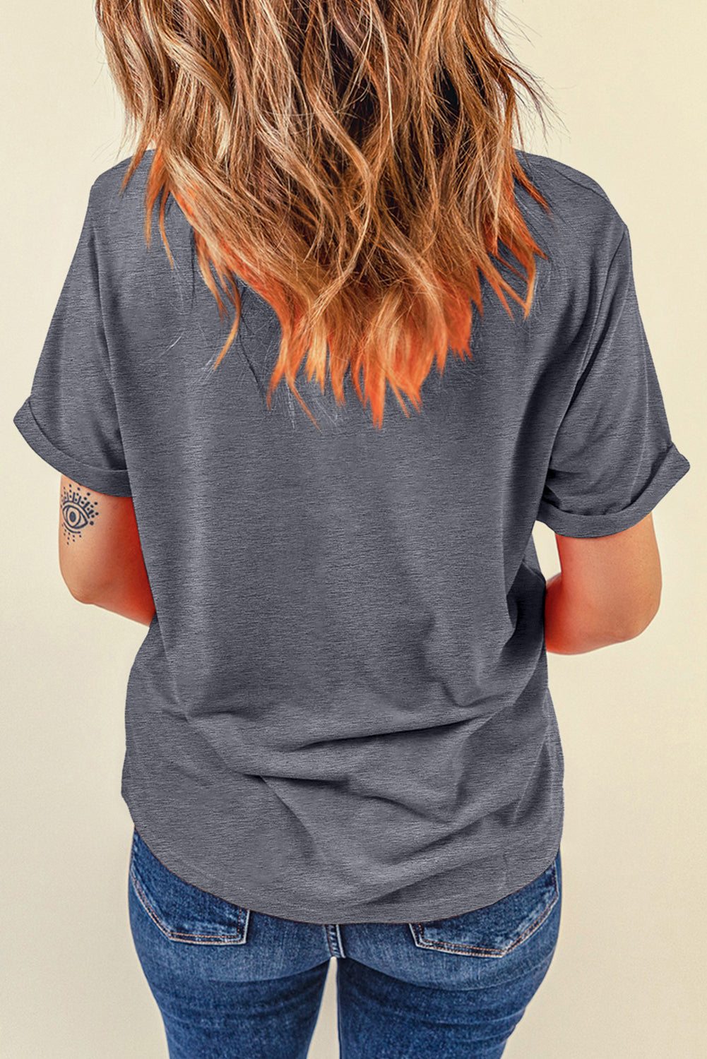 Gray American Heart July 4th Celebration Graphic T Shirt Graphic Tees JT's Designer Fashion