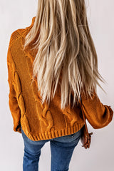 Cuddle Weather Cable Knit Handmade Turtleneck Sweater Sweaters & Cardigans JT's Designer Fashion