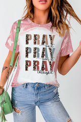 Pink PRAY Graphic Tie Dye Tee Graphic Tees JT's Designer Fashion