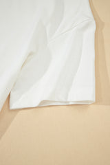 White Drop Shoulder Crew Neck Shift T Shirt Dress T Shirt Dresses JT's Designer Fashion