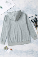Grey Casual Solid Color Lace-up Hoodie Sweatshirts & Hoodies JT's Designer Fashion