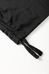 Black Racerback Ribbed Knit Drawstring Bodycon Dress Bodycon Dresses JT's Designer Fashion