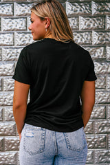 Black THANKFUL GRATEFUL BLESSED Crew Neck Graphic Tee Graphic Tees JT's Designer Fashion