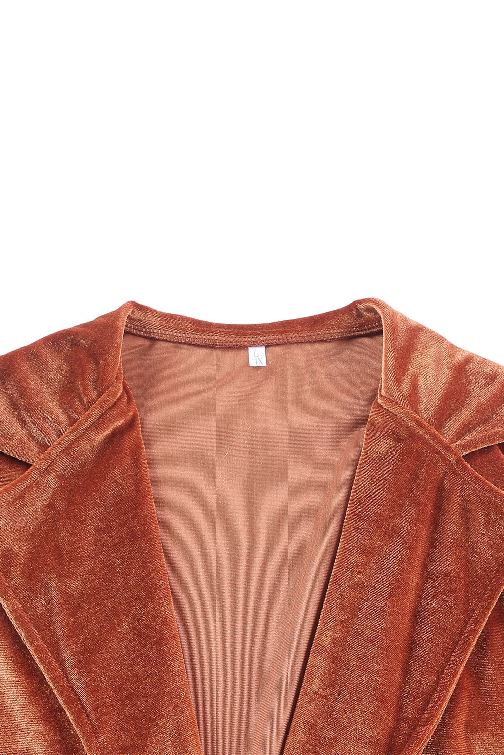 Brown Retro Velvet Long Sleeve Pocket Coat Coats JT's Designer Fashion