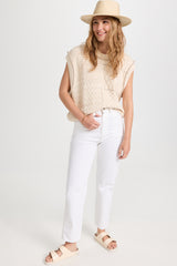 Beige Cable Knit Dolman Armholes Sweater Tank Sweaters & Cardigans JT's Designer Fashion