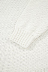 White Embroidered Bow Boots Graphic Drop Shoulder Sweater Sweaters JT's Designer Fashion