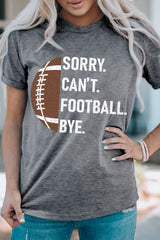 Gray American Football Graphic Casual T Shirt Graphic Tees JT's Designer Fashion