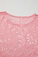 Blossom Floral Lace Sheer Long Sleeve Top Long Sleeve Tops JT's Designer Fashion