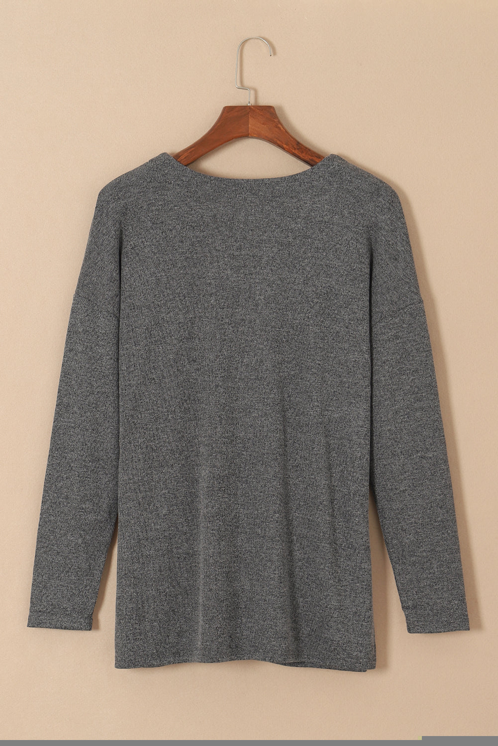 Gray Heather Knit Pocketed Button Front Cardigan Sweaters & Cardigans JT's Designer Fashion