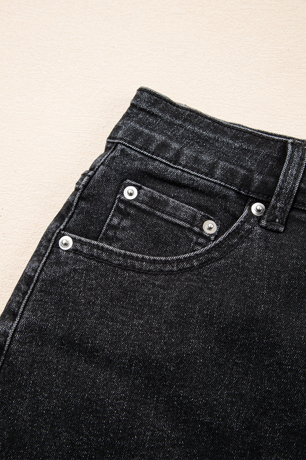 Carbon Grey Mineral Wash Ripped Raw Hem Denim Mini Skirt Skirts & Petticoat JT's Designer Fashion