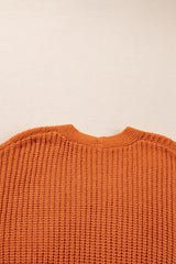 Gold Flame Button Front V Neck Chunky Cardigan Sweater Cardigans JT's Designer Fashion