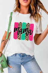 White Mama Leopard Brush Stroke Graphic T Shirt Graphic Tees JT's Designer Fashion