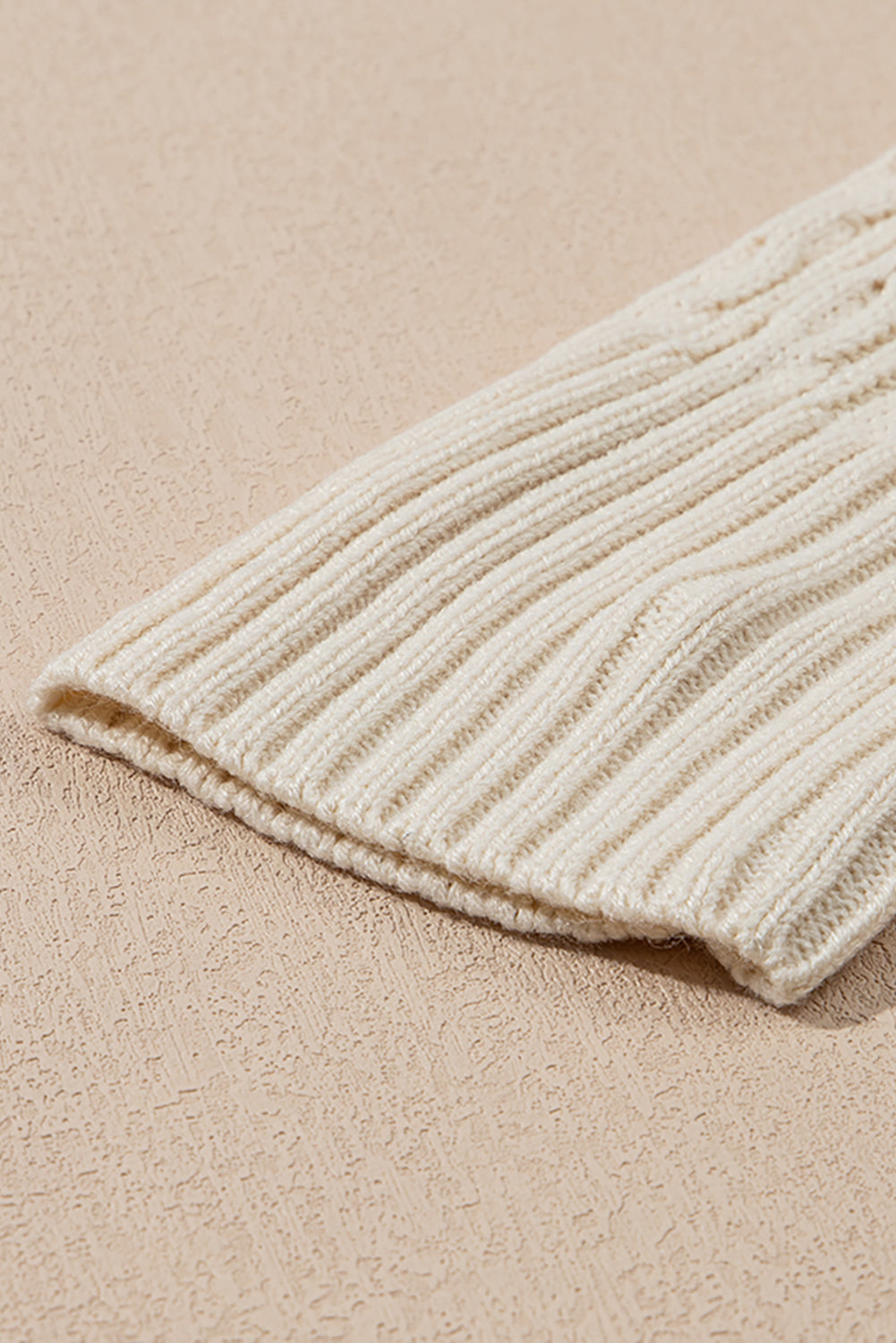 White Cable Knit Texture Uneven Hem Hooded Chic Cardigan Cardigans JT's Designer Fashion