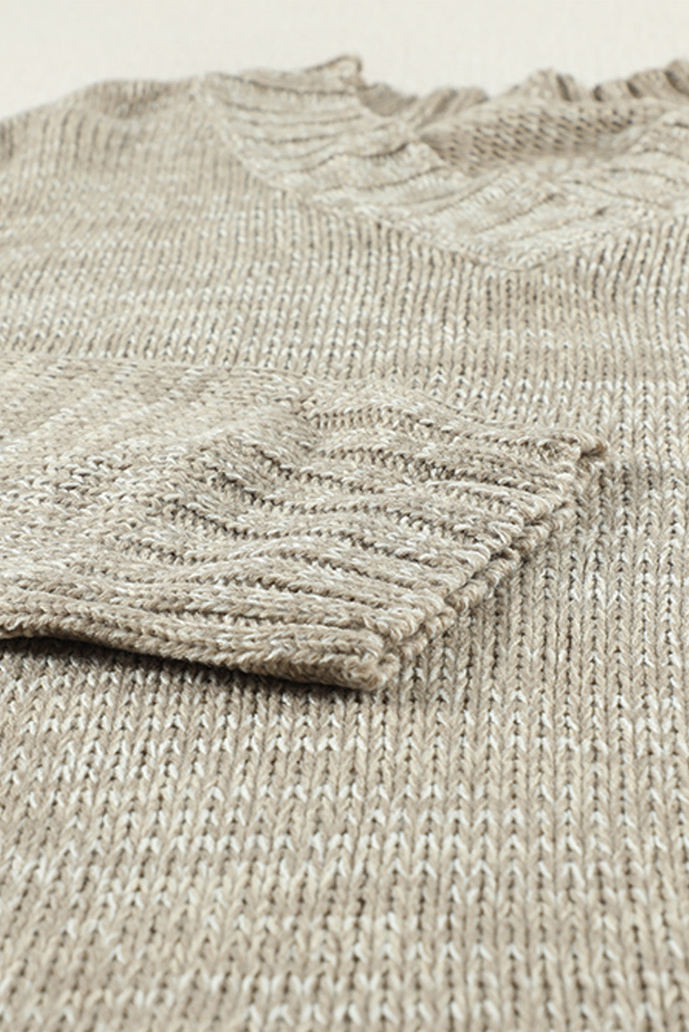 Gray V neck Drop Shoulder Knitted Sweater Sweaters & Cardigans JT's Designer Fashion