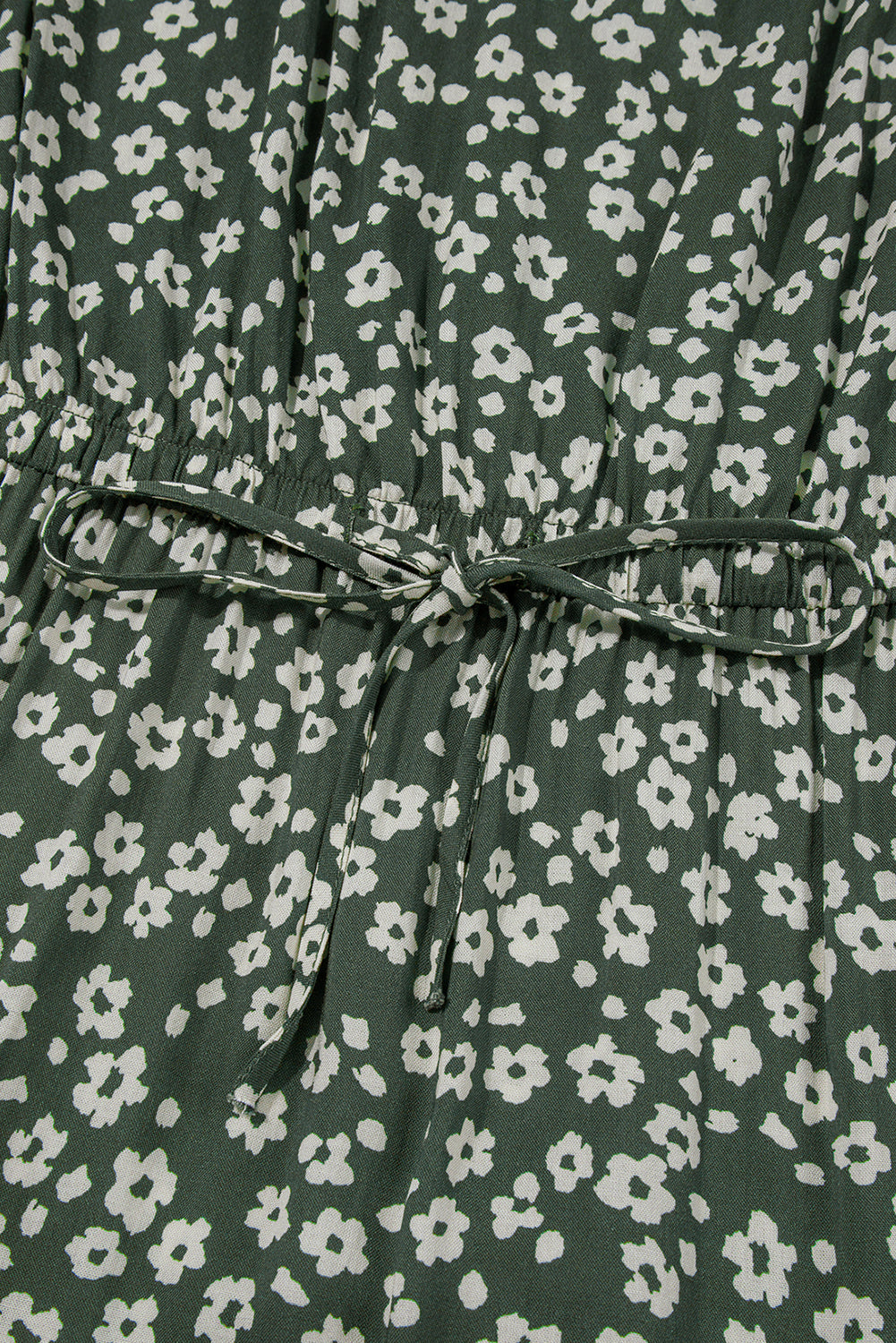 Green Boho Floral Print V Neck Tunic Sleeveless Dress Floral Dresses JT's Designer Fashion
