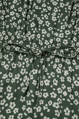 Green Boho Floral Print V Neck Tunic Sleeveless Dress Floral Dresses JT's Designer Fashion