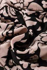 Black Plus Size Floral Printed Puff Sleeve Collared Maxi Dress Plus Size Maxi Dresses JT's Designer Fashion