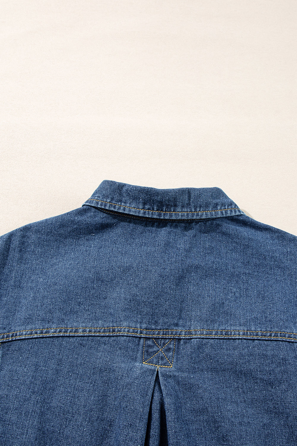 Dark Blue Washed Oversize Pocketed Denim Jacket Denim Jackets JT's Designer Fashion