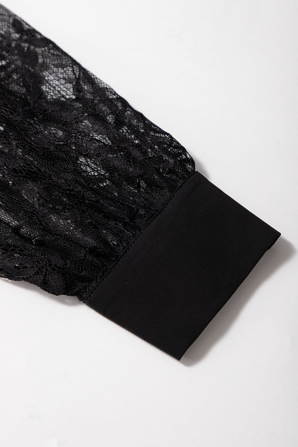 Black Keyhole Neckline Floral Lace Raglan Sleeve Blouse Blouses & Shirts JT's Designer Fashion