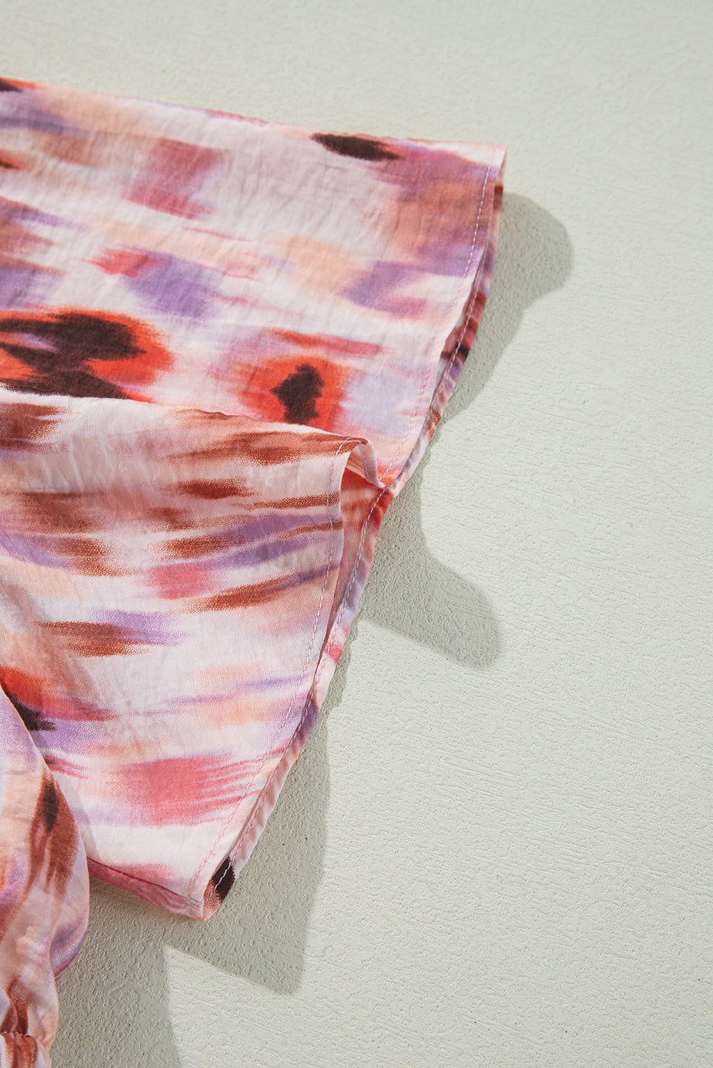 Pink Abstract Printed Flutter Sleeve Daring Cutout Long Dress Maxi Dresses JT's Designer Fashion