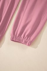 Light Pink Lace-up Elastic Waist Sleeveless Square Neck Jumpsuit Bottoms JT's Designer Fashion