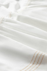 White Contrast Stitching Trim Knotted High Waist A-Line Mini Skirt Skirts & Petticoat JT's Designer Fashion
