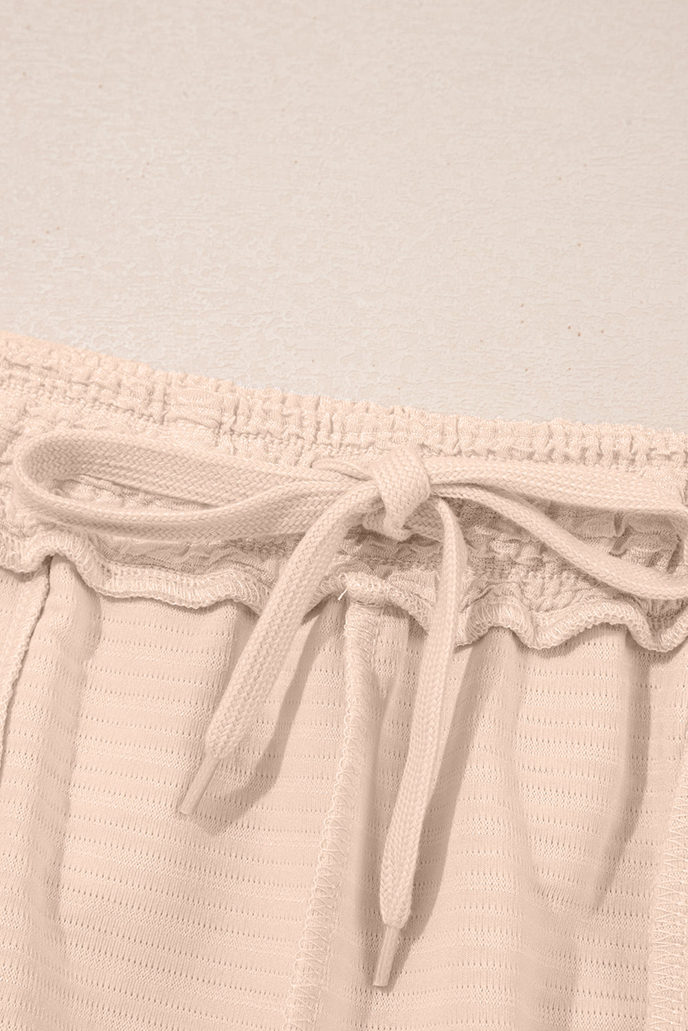Apricot Textured V Neck T Shirt and Shorts Set Short Sets JT's Designer Fashion