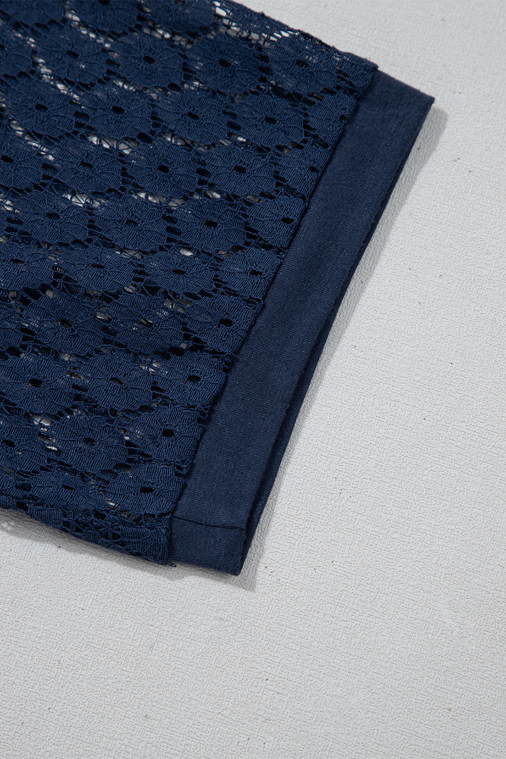 Navy Blue Contrast Lace Raglan Sleeve Pleated Detail Shift Dress T Shirt Dresses JT's Designer Fashion