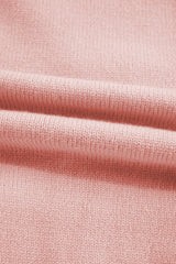 Light Pink Ruffled Bowknot Ribbed Trim Long Sleeve Sweater Sweaters JT's Designer Fashion