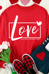 Fiery Red Valentine's Day Love Graphic Sweatshirt Graphic Sweatshirts JT's Designer Fashion