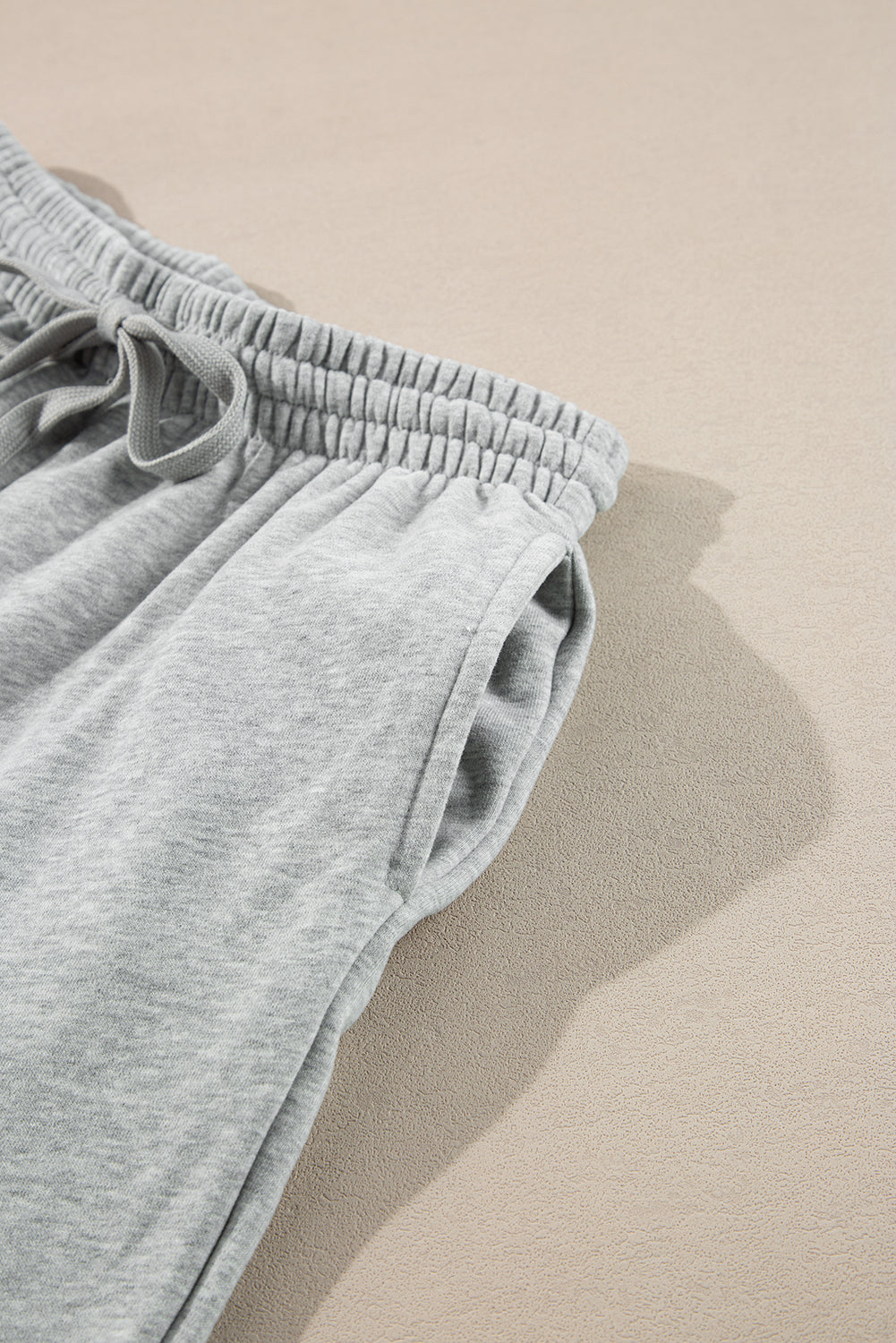 Light Grey Solid Color Fleece Lined Drawstring Waist Joggers Pants & Culotte JT's Designer Fashion