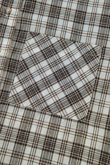 Black Checkered Print Loose Fit Buttoned Hooded Shacket Plaid Shackets JT's Designer Fashion