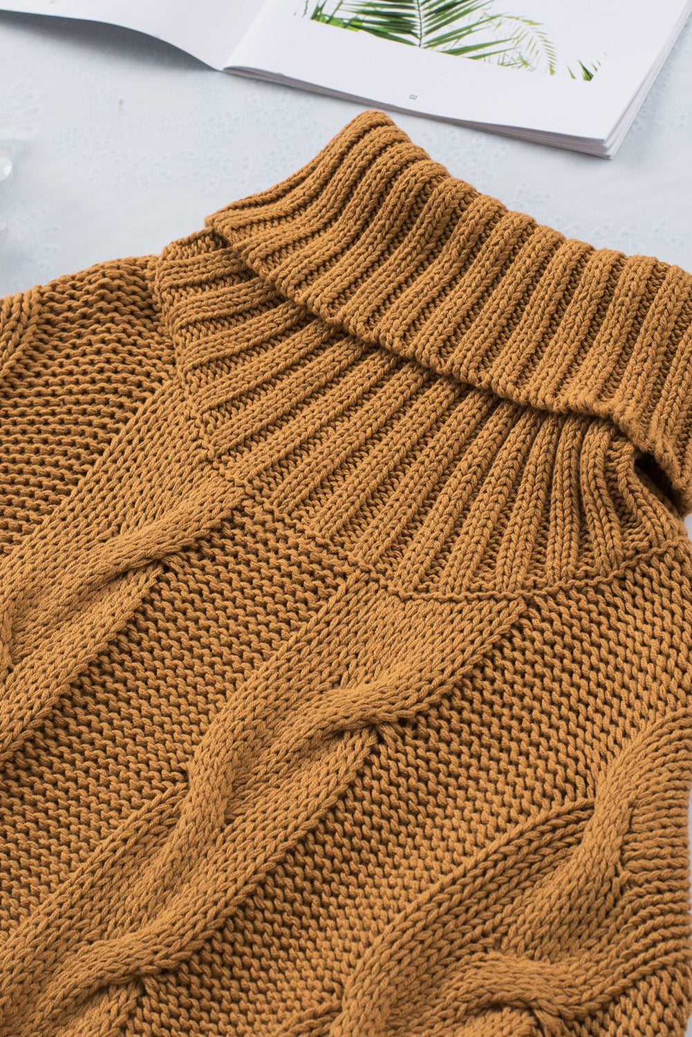 Cuddle Weather Cable Knit Handmade Turtleneck Sweater Sweaters & Cardigans JT's Designer Fashion