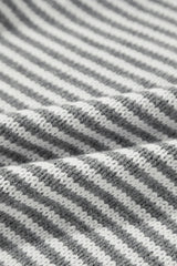 Gray Stripe Geometric Textured Drop Shoulder Sweater Sweaters JT's Designer Fashion