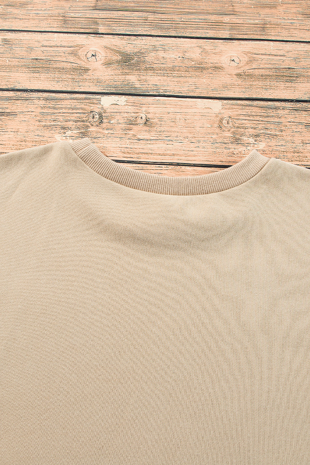 Apricot Solid Fleece Lined Drop Shoulder High Low Sweatshirt Sweatshirts & Hoodies JT's Designer Fashion